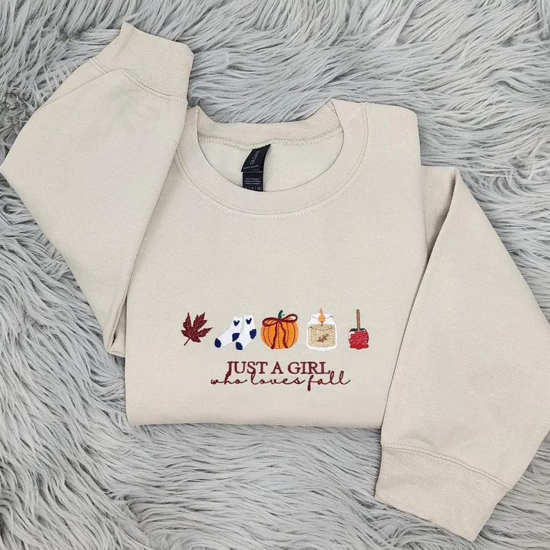 Autumn Icons Crewneck – Cozy Embroidered Fall Sweatshirt