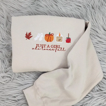 Autumn Icons Crewneck – Cozy Embroidered Fall Sweatshirt