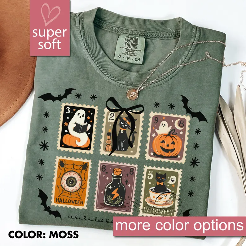Retro Ghost Fall Tee- Comfort Colors® Halloween Shirt