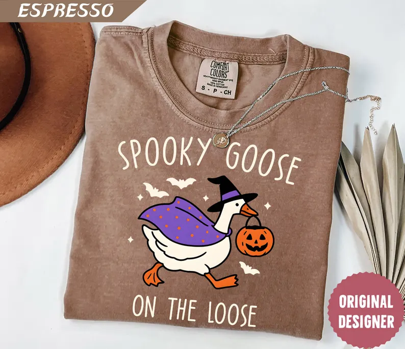 Comfort Colors® Spooky Goose on the Loose Shirt – Halloween Tee