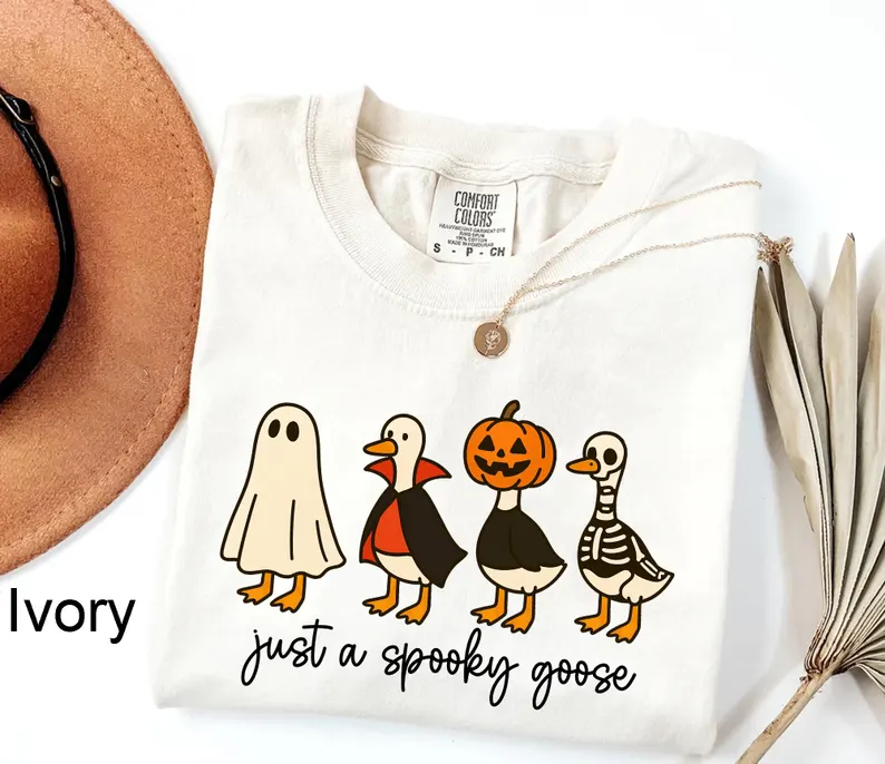 Comfort Colors® Just a Spooky Goose Shirt – Funny Halloween Tee