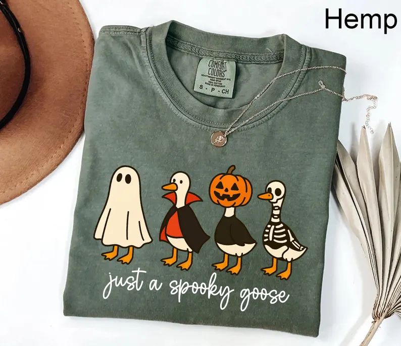Comfort Colors® Just a Spooky Goose Shirt – Funny Halloween Tee