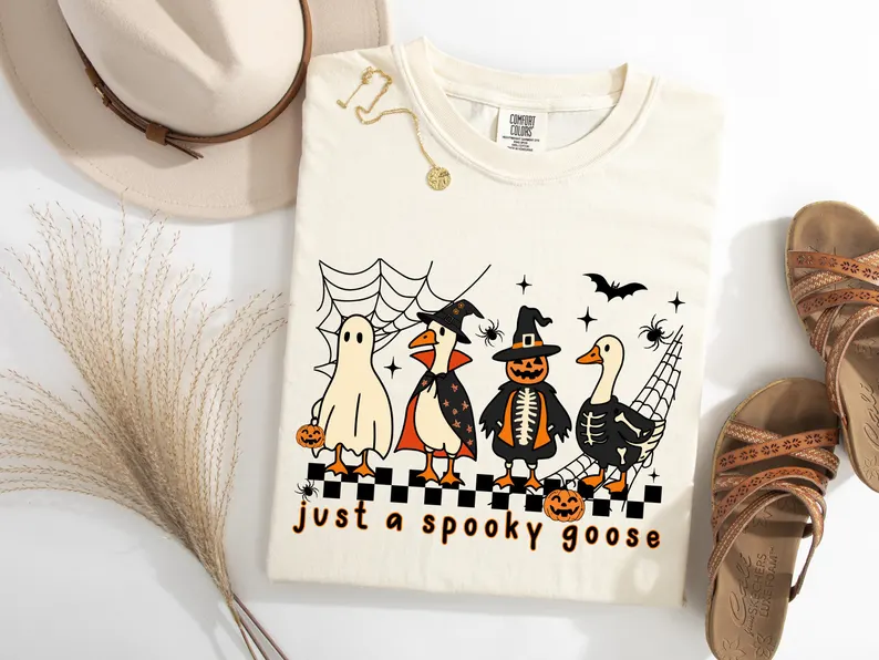 Comfort Colors® Just a Spooky Goose Halloween Shirt – Funny Tee