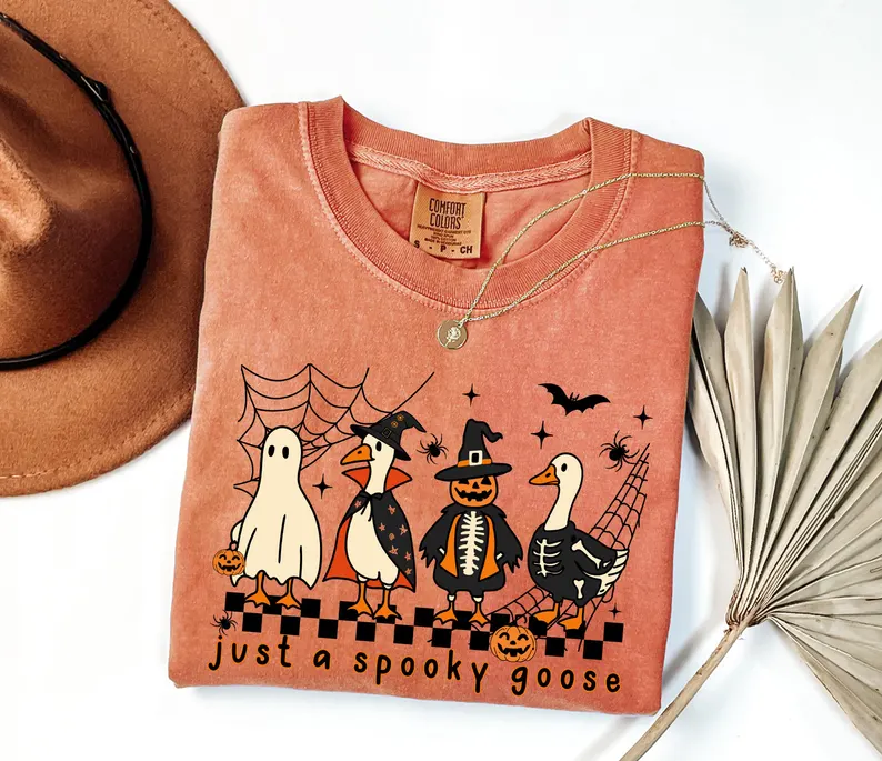 Comfort Colors® Just a Spooky Goose Halloween Shirt – Funny Tee