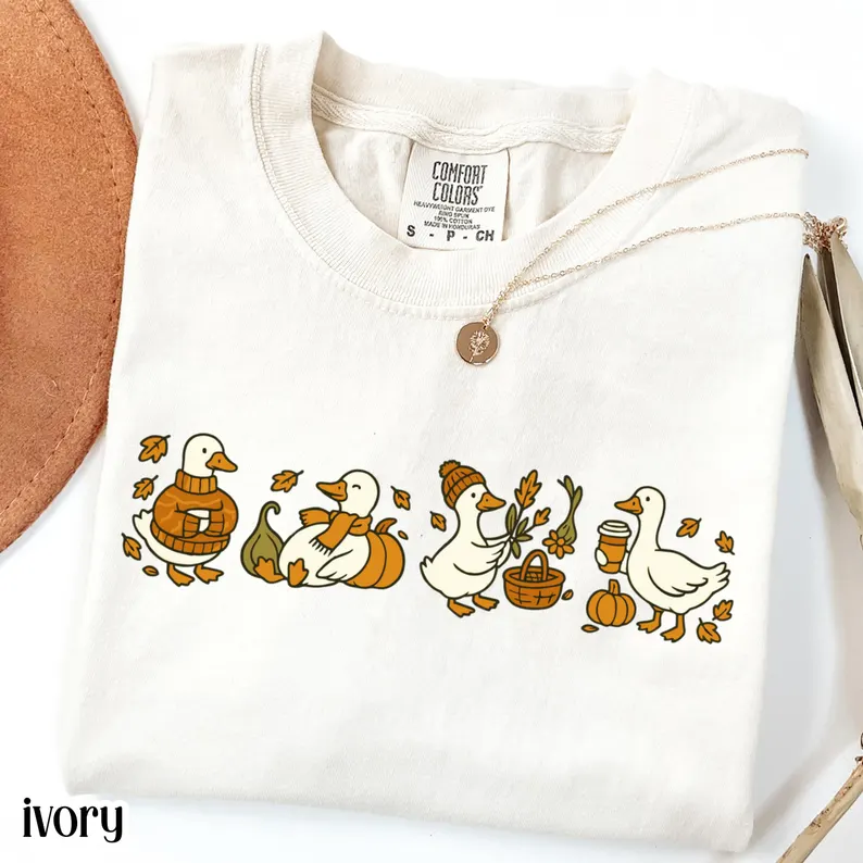 Silly Goose Shirt – Fall Vibes Comfort Colors® Thanksgiving Tee