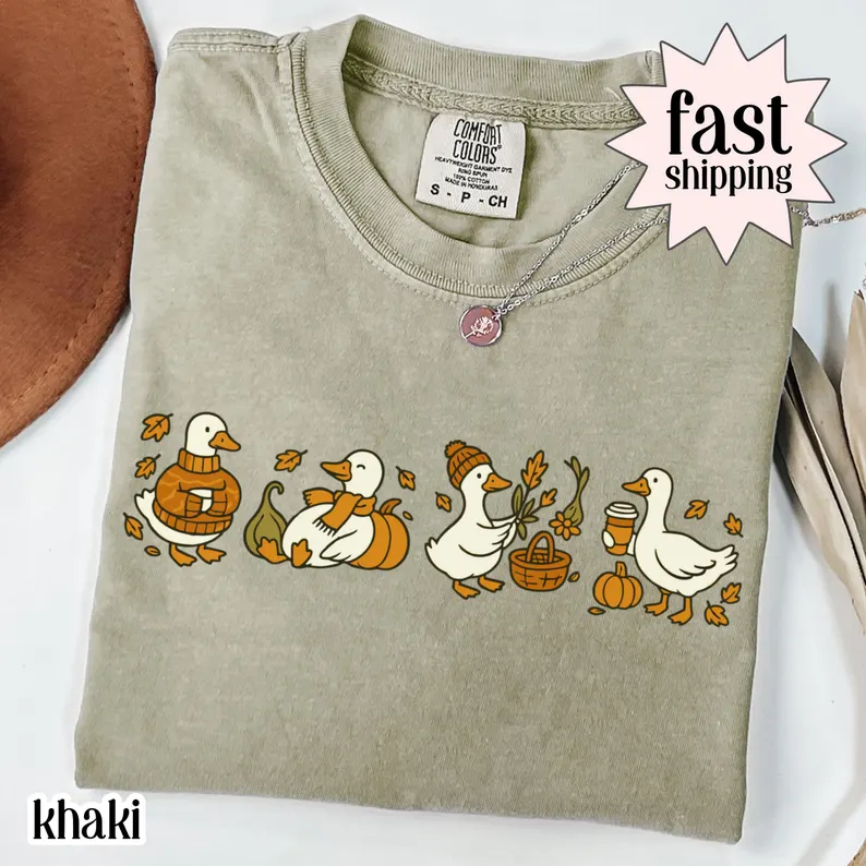 Silly Goose Shirt – Fall Vibes Comfort Colors® Thanksgiving Tee