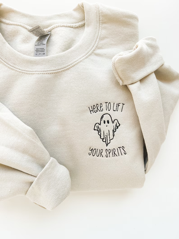 Halloween Embroidered Crewneck Sweatshirt – Ghost Minimalist Tee