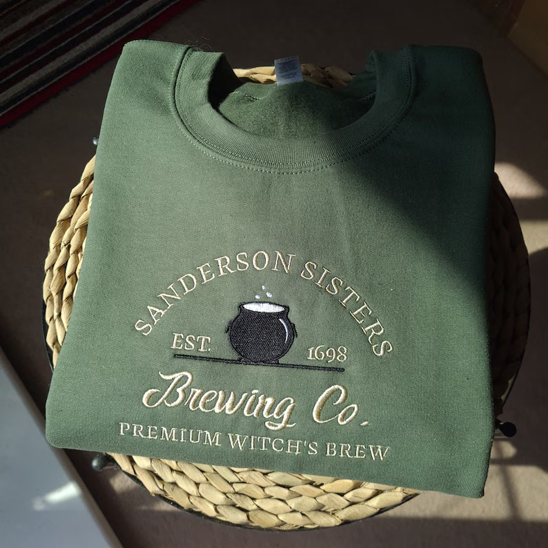 Embroidered Sanderson Sisters Jumper – Vintage Halloween Sweatshirt