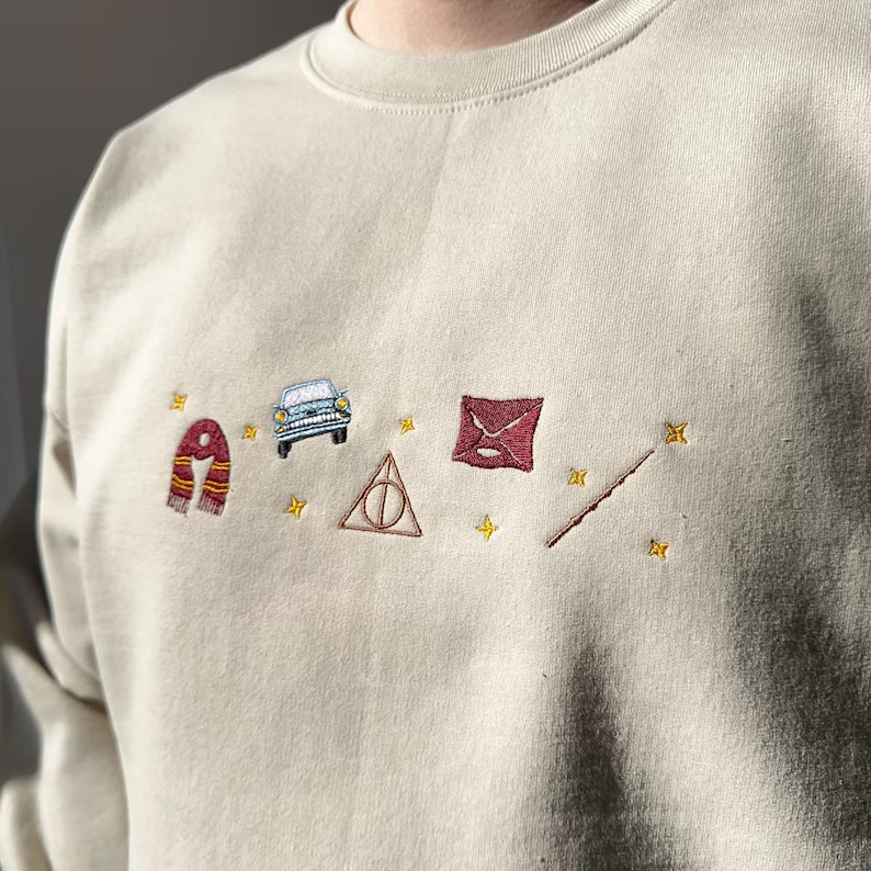 Wizard Crewneck, Fantasy Witchcraft School Sweatshirt- Magic Embroidered Shirt