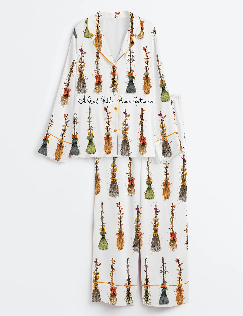 Retro Halloween Witches Sleepwear- Women’s Satin Pajama Set