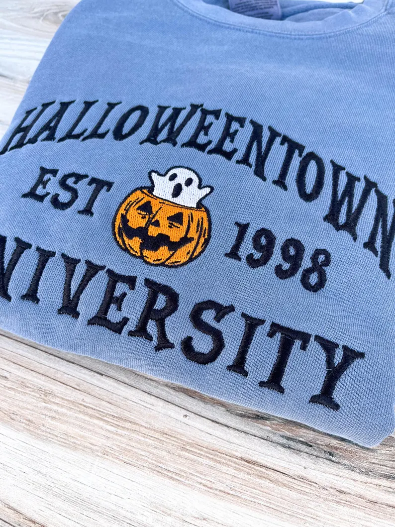 Halloweentown Comfort Colors Sweatshirt – Fall Vibes, Ghosts & Pumpkins
