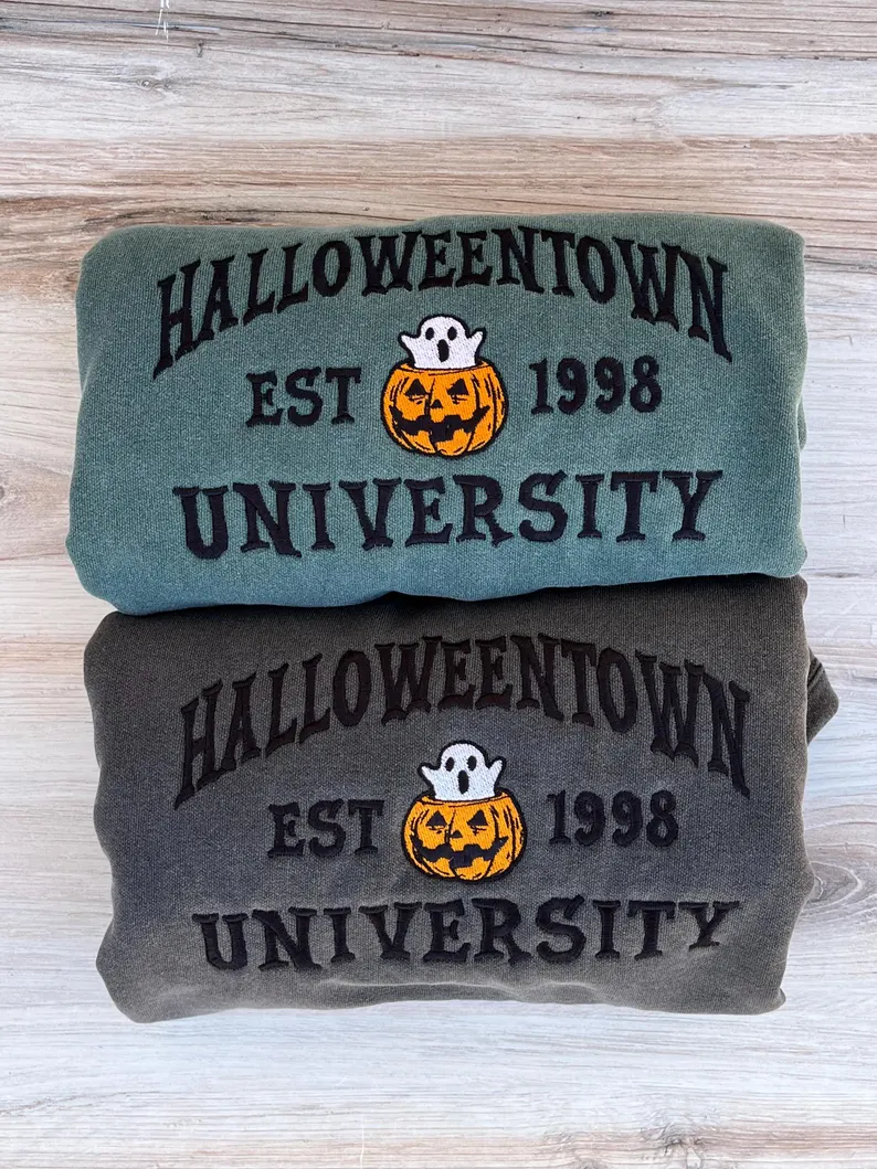 Halloweentown Comfort Colors Sweatshirt – Fall Vibes, Ghosts & Pumpkins