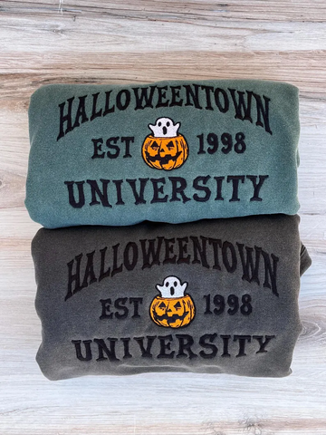 Halloweentown Comfort Colors Sweatshirt – Fall Vibes, Ghosts & Pumpkins