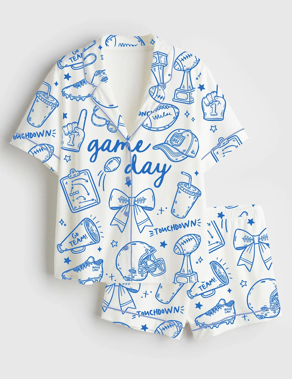 Women’s Football Pajama Set – Game Day Satin Sleepwear