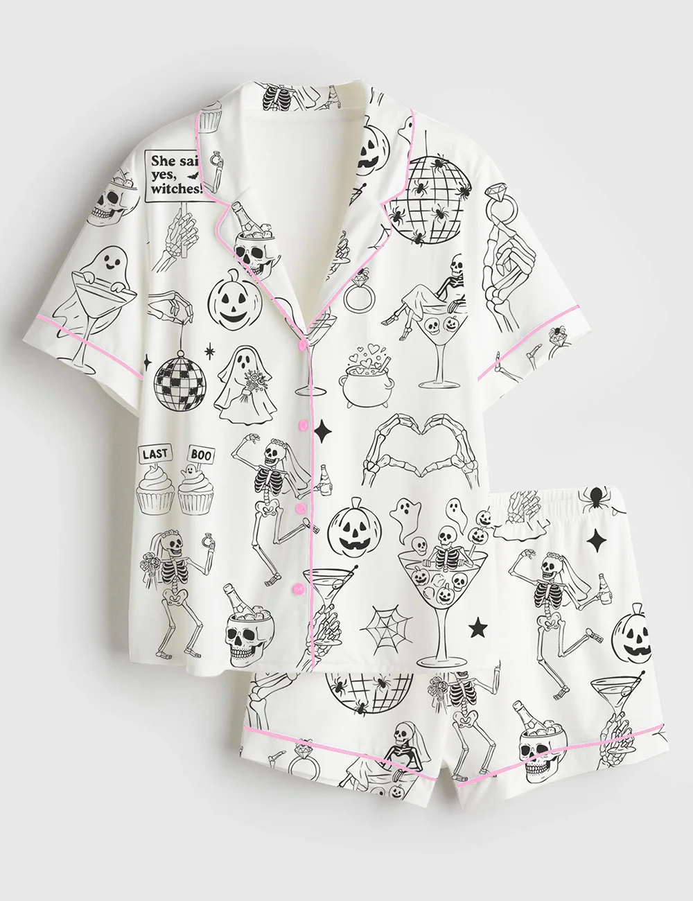 Till Death Do Us Part Satin Pajama Set – Halloween Bachelorette PJs