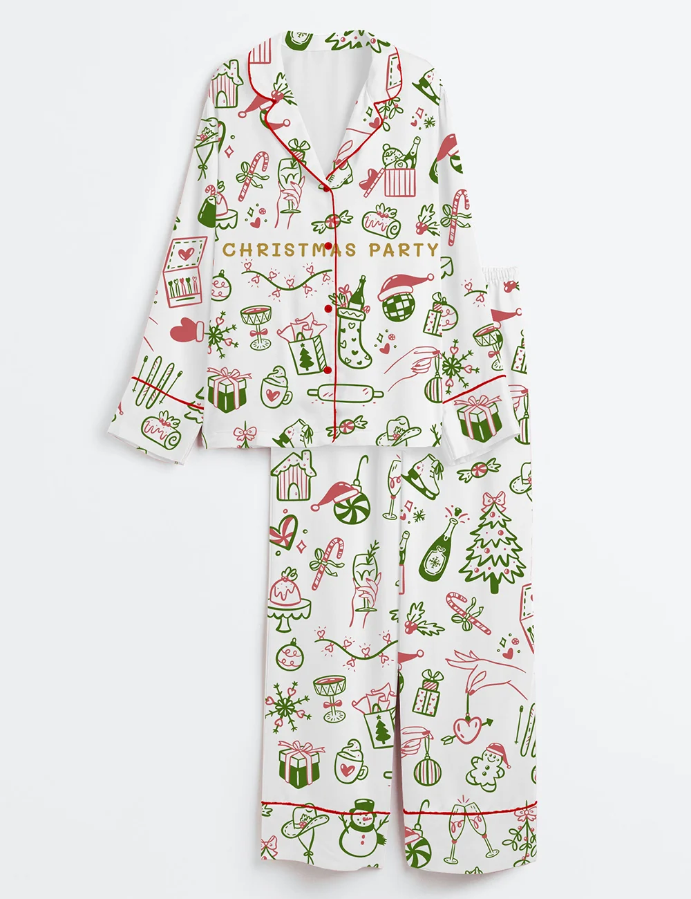 Women’s Christmas Party Satin Pajama Set