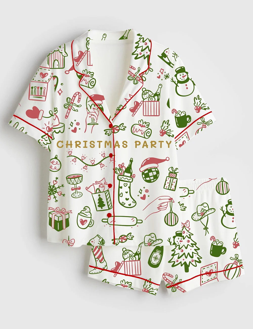 Women’s Christmas Party Satin Pajama Set