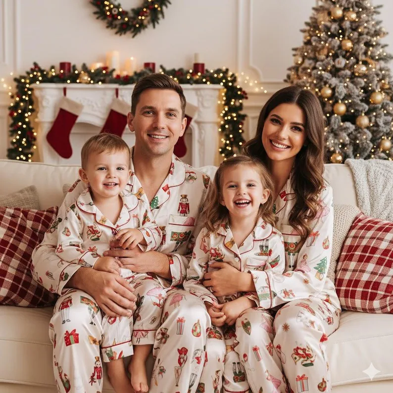 Nutcracker Ballet Family Xmas Holiday Matching Pajamas Set