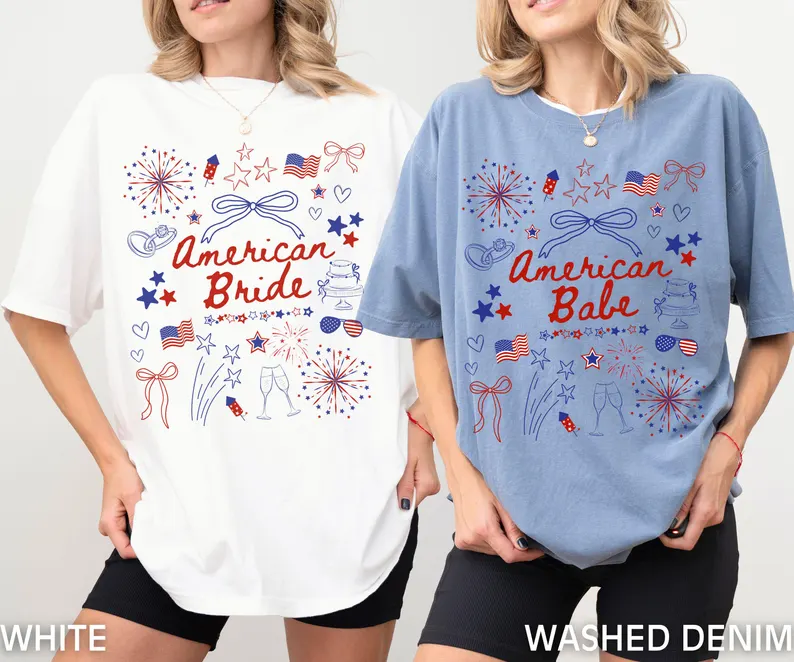 Patriotic Bride 4th of July Shirt – Coquette Bachelorette Tee