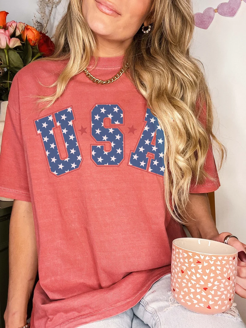Retro USA Star Tee – Comfort Colors® 4th of July Shirt